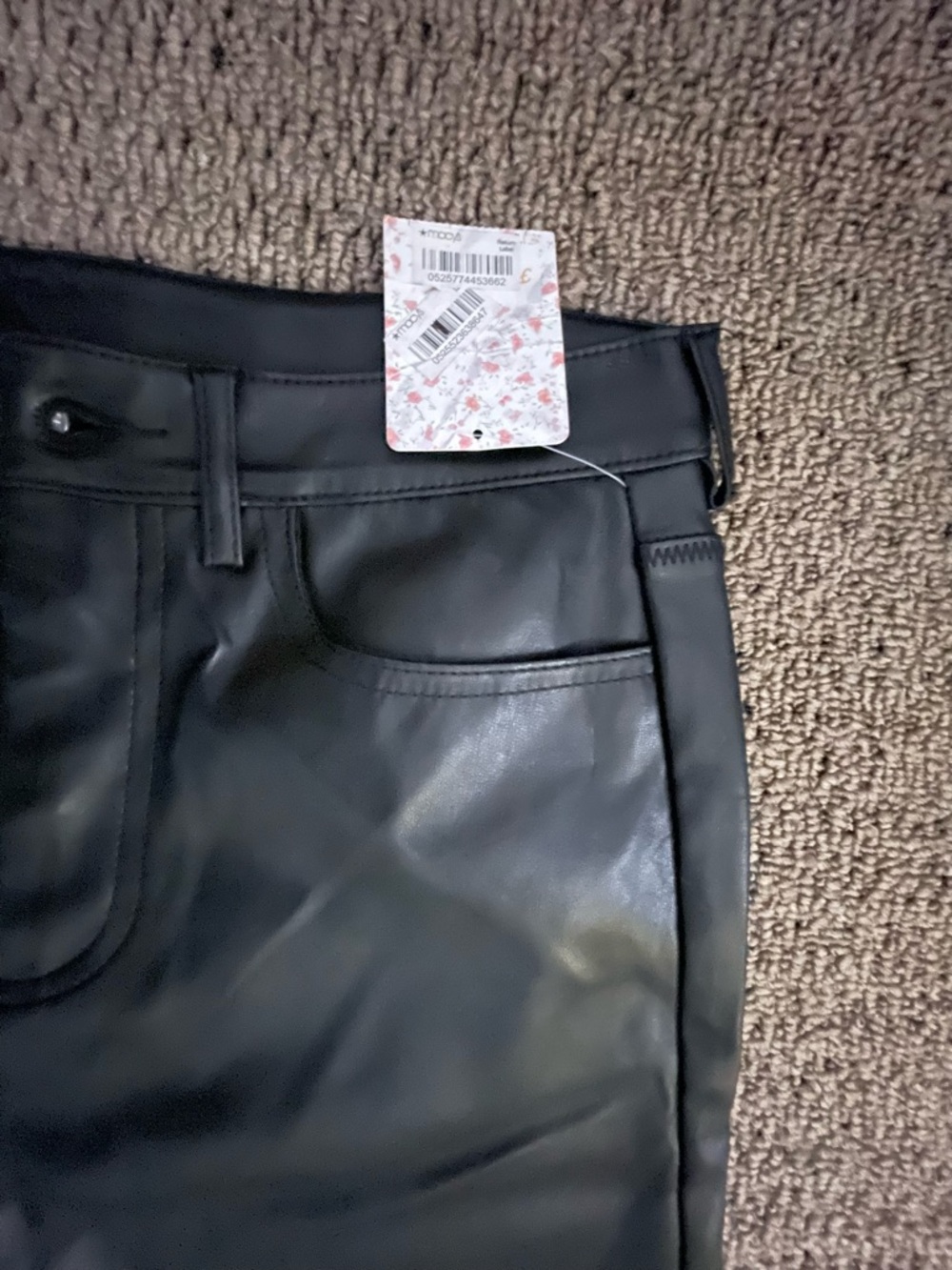 Free People Black Vegan Leather High-Rise Pants - Picture 5 of 10